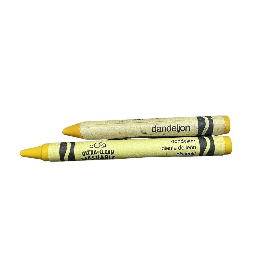 Crayola Dandelion‎ Retired Crayons Lot of 2 Discontinued Yellow VHTF Collector
